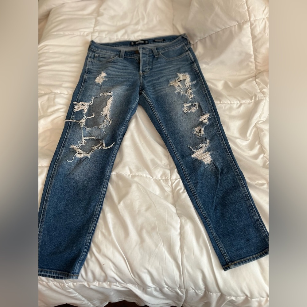 Low rise boyfriend vintage stretch jeans
